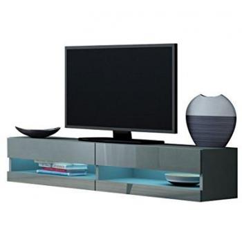 Mueble TV Charlotte A120 LED Negro Brillante 140x30x40cm