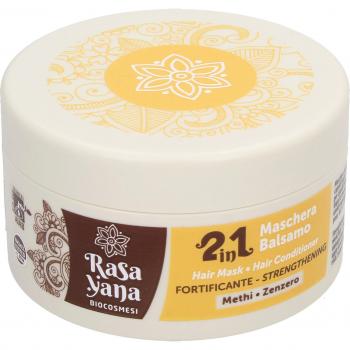 Rasayana 2in1 Mascarilla y Acondicionador Fortalecedor para el Cabello Methi y Jengibre, 200 ml