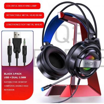 Auriculares Gaming Inalámbricos y Con Cable con Micrófono, Sonido Envolvente Estéreo y Luz USB para PC