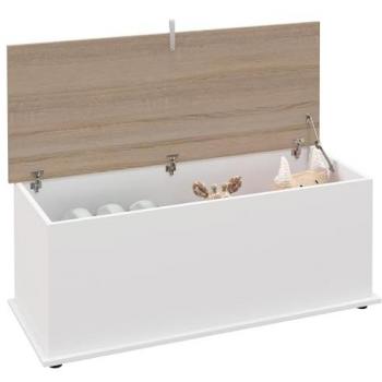 Baúl de Almacenamiento de Madera HOMCOM, Arcón con Tapa, Carga Máx. 60 kg, Dimensiones 100x40x40 cm, Ideal para Dormitorio y Salón, Diseño Bicolor Natural y