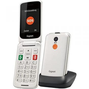 Teléfono Móvil Gigaset GL590, Doble SIM, Pantalla 2.8, Cámara 0.3MP, Teclado Habla, Botón SOS, Color Blanco Perla