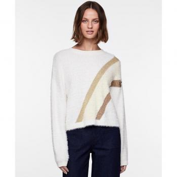 Pieces Women's Regular Fit Lurex Knit Sweatshirt