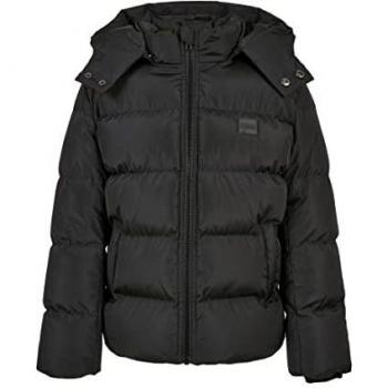 Chaqueta Puffer con Capucha para Niños Urban Classics Negra 134-140 cm