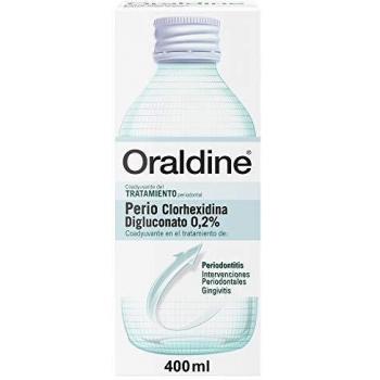 Oraldine Perio Clorhexidina 0.2%, Colutorio Antiséptico Bucal Sin Alcohol, Coayudante del Tratamiento Periodontal - 400 ml