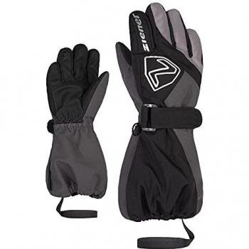 Guantes Ziener Lauro As Unisex para Niños - Color Negro y Rosa, Talla 4 Años