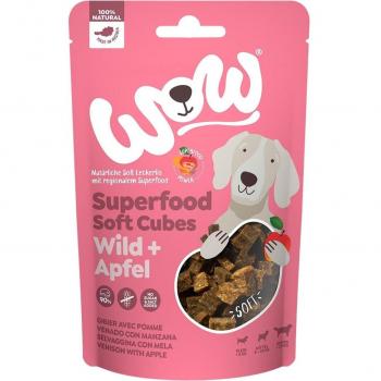 Wow Superfood Snack para perros - Cubitos de venado con manzana, 150 g