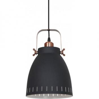 Lámpara colgante industrial y retro Italux Franklin grafito arenado cobre rojo 1 luz E27