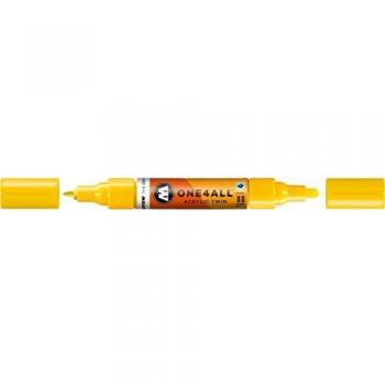 Marcador Molotow One4All Acrílico Recargable Twin Amarillo Zinc 1,5mm y 4mm