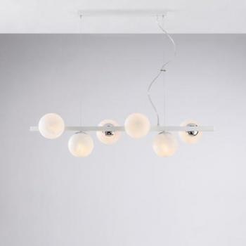 Lámpara Araña Moderna Be Light Adrian Blanco Cromo 6 Luces E14