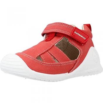 Sandalia Biomecanics Bebé Cerrada de Lona 222186 en Marengo y Rojo