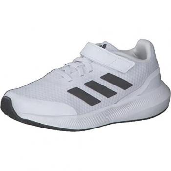 Zapatillas de running Adidas Runfalcon 3.0 El para niños con cordones elásticos, color blanco y negro, talla 28.5 EU