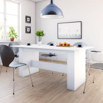 Mesa de comedor Selva forma rectangular 76x180x90 cm en blanco