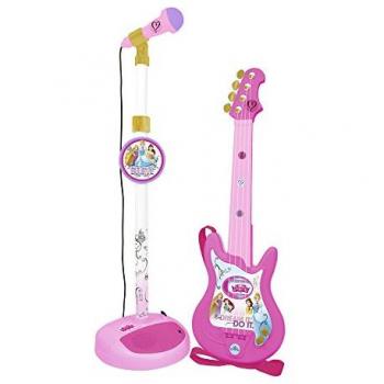Guitarra Infantil Disney Princess con Micrófono Rosa - Princesas Disney, Claudio Reig