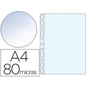 Funda Multitaladro Q-Connect Din A4 80 mc Cristal, Paquete de 100 Unidades