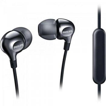 Philips SHE3705BK - Auriculares con micrófono, color negro