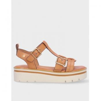 Sandalia Plataforma Carmela Cuero 161393 Camel Talla 37