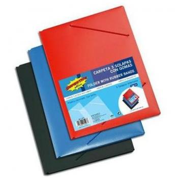 Carpeta flexible con gomas y 3 solapas - colores surtidos