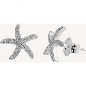 Pendientes Essentials de plata 1ª ley 925 y circonitas estrella mar para mujer - Vidal & Vidal P2143A