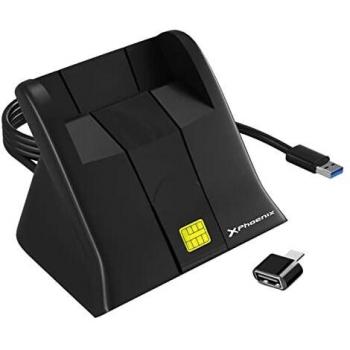 Phoenix Technologies - Lector de Tarjetas DNI, USB, Adaptador Tipo C