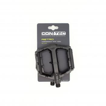 CONTEC MTB-/ Urban-Pedal 'Retro' SB-verpackt, 9/16', Kugellager Einteiliger Alu-Körper, Boron Stahl-Achse, mit Reflektor, 387g, schwarz
