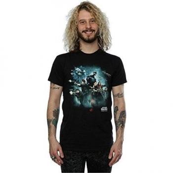 Star Wars hombre Rogue One Poster Camiseta Large Negro