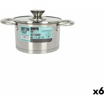 Olla con Tapa de Cristal Quttin Hermes Acero 1,8 L (6 Unidades)