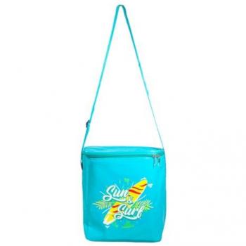 Nevera Térmica Plegable Turquesa 6L para Playa y Picnic - Impermeable y Reutilizable con Asa Larga