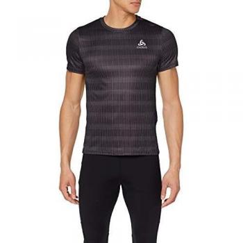 Odlo Bl Top Crew Neck S/S Ceramicool Blackcom Camiseta, Hombre, Graphite Grey-AOP ss19, M