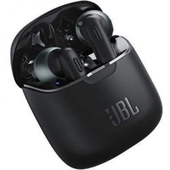 JBL Tune 220 - Auriculares inalámbricos con Bluetooth y JBL Pure Bass Sound, 20 h de música continua y estuche de carga inteligente, negro