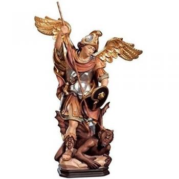 Madera Figura Arcángel Michael coloriert - Madera tallada dolfi, madera, 80 cm