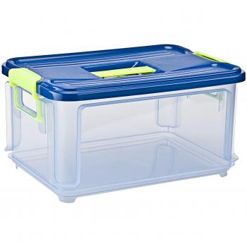 Denox Caja Clak Box Azul transparete con Tapa 9 L