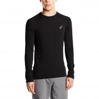 ASICS Hombres Manga Larga Camiseta Interior Fujitrail Camiseta, Hombre, Color Negro - Negro, tamaño Large