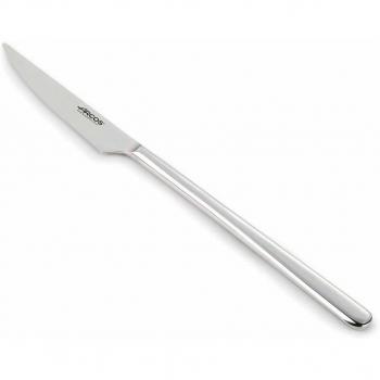 Cuchillo Chuletero Arcos Serie Milano de Acero Inoxidable con Hoja Serrada de 100 mm y Mango Ergonómico - Apto para Lavavajillas. Color Plata (Silver)