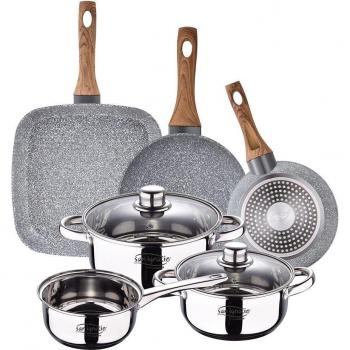 Set de cocina San Ignacio 5 piezas + 2 sartenes + asador