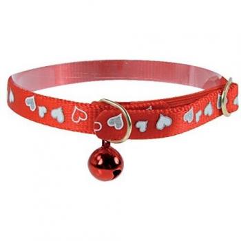 Collar Reflectante Corazón para Gato Rojo 30 cm
