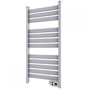 Cecotec Radiador Toallero Eléctrico Bajo Consumo Ready Warm 9000 Twin Towel White. Seca Toallas de 500 W, IP24 2 Modos, Temporizador, Pantalla LED, Diseño Moderno, Kit de instalación