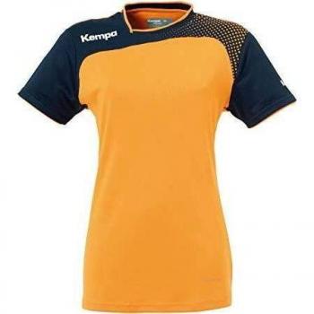 Kempa Emotion Mujer Camiseta De Juego Manga Corta, Naranja/Azul Marino, XS