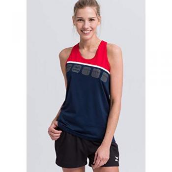 Erima Women's Tank Top 5-C Sleeveless T-shirt New Navy / Red / White 42