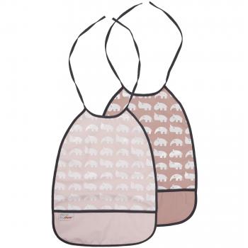 Done By Deer Bib - Set de 2 baberos, color powder