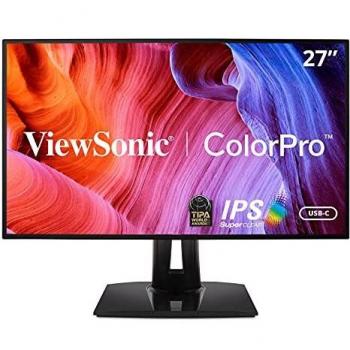 ViewSonic VP2768a 27-inch 2K QHD Professional Monitor with 100% sRGB, Pantone Validated, Colour Blindness Mode, USB Type-C, HDMI, DisplayPort, Ethernet, for Graphic Design, Photography & Video Editing