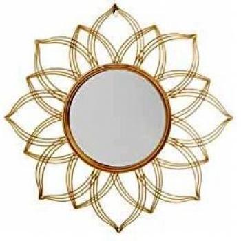 Espejo de Pared Dorado 67 cm Forma de Flor Glamour Art Deco Vintage Hollywood Milly
