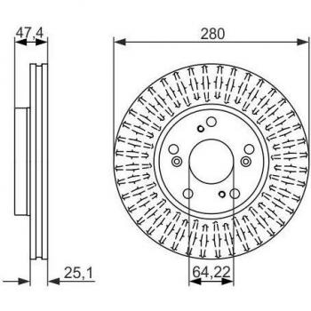 Disco de freno BOSCH 0 986 479 625, frente, ventilado, 1 pieza