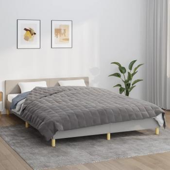 vidaXL Weighted Blanket Grey 220x235 cm King 11 kg Fabric