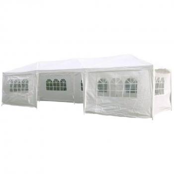 Tienda de fiesta HI con paredes laterales blancas 3x9 m