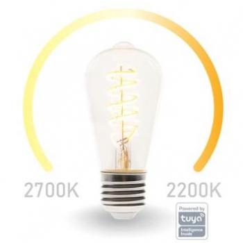 Bombilla LED Inteligente Smart Wifi E27 ST64 - Blanco Cálido y Blanco Cálido Intenso