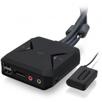 IOGEAR 2-Port USB DisplayPort KVM Switch with Integrated Cables