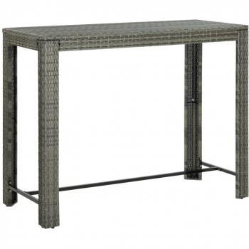 Mesa alta de jardín en polyrattan gris 140,5x60,5x110,5 cm