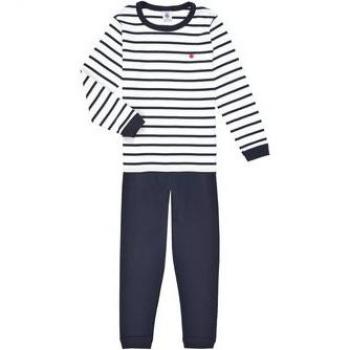 Pijama Marinerito Petit Bateau de Algodón para Niño 5A Blanco/Azul