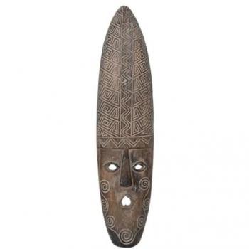 Figura Decorativa Máscara Marrón 22 x 6 x 87 cm - Originalidad Garantizada