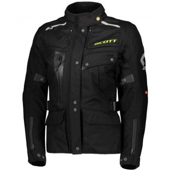 Chaqueta de moto Scott Ws Voyager Dryo color Negro, impermeable, transpirable, con forro térmico desmontable, protección en hombros y codos, ajuste personalizado y reflectantes para mayor visibilidad